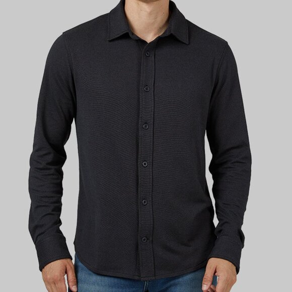 32 Degrees Other - 32 Degrees MEN'S CHARCOAL HEATHER KNIT L/S BUTTON-UP/NWT/M